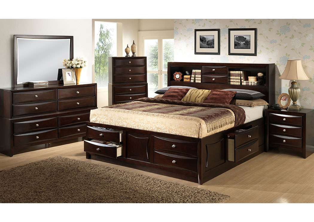 Brown Queen Bed, Dresser & Mirror,Lifestyle