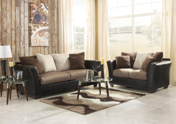 Masoli Mocha Sofa & Loveseat,Ashley