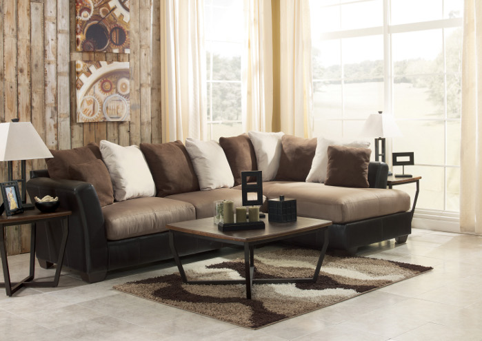 Masoli Mocha Right Facing Chaise Sectional,Ashley