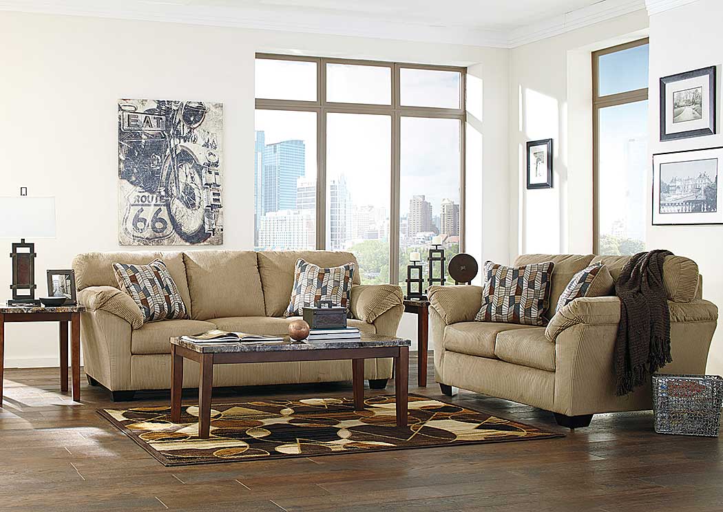 Aluria Mocha Sofa & Loveseat,Ashley