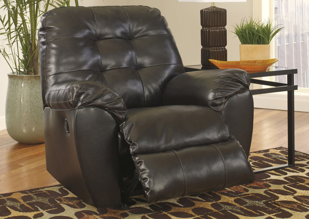 Alliston DuraBlend Chocolate Rocker Recliner,Ashley