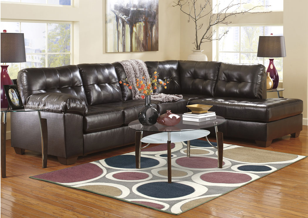 Alliston DuraBlend Chocolate Right Arm Facing Chaise End Sectional,Ashley