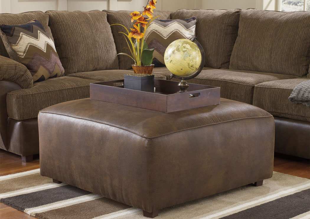 Cladio Hickory Oversized Accent Ottoman,Ashley