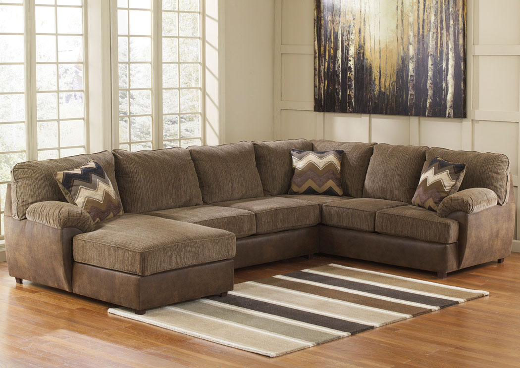 Cladio Hickory Left Arm Facing Chaise End Sectional,Ashley