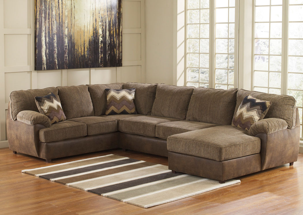 Cladio Hickory Right Arm Facing Chaise End Sectional,Ashley