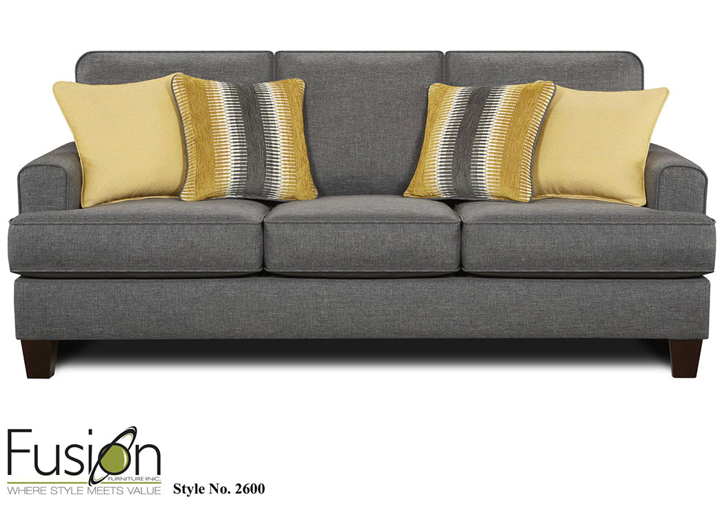 Maxwell Gray Sofa,Fusion