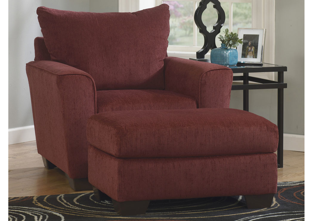 Brogain Burgundy Ottoman,Ashley