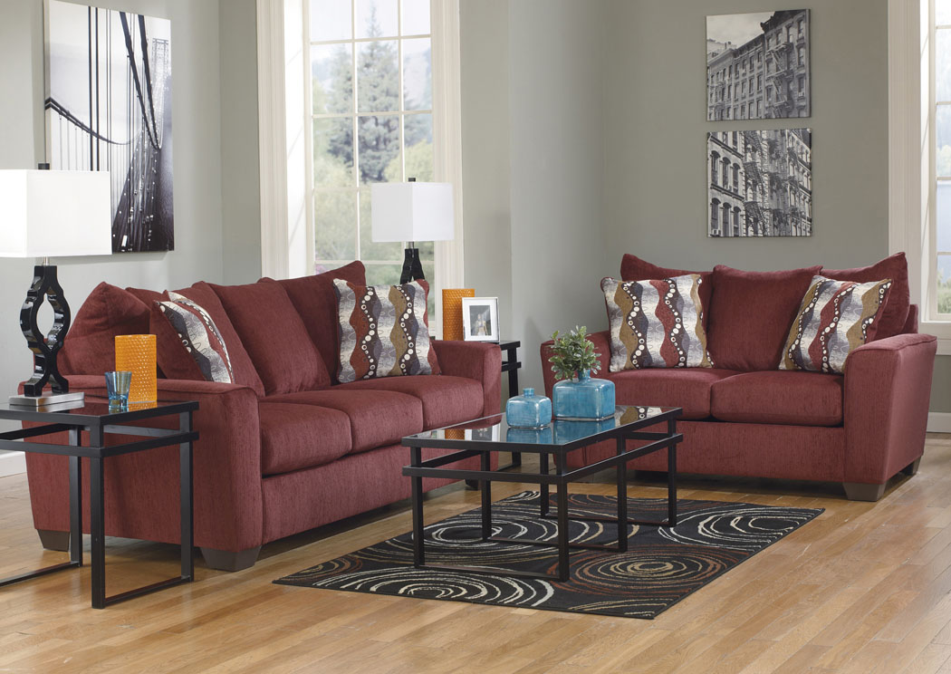 Brogain Burgundy Sofa & Loveseat,Ashley