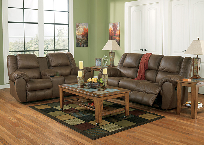 Quarterback Canyon Reclining Sofa & Loveseat,Ashley