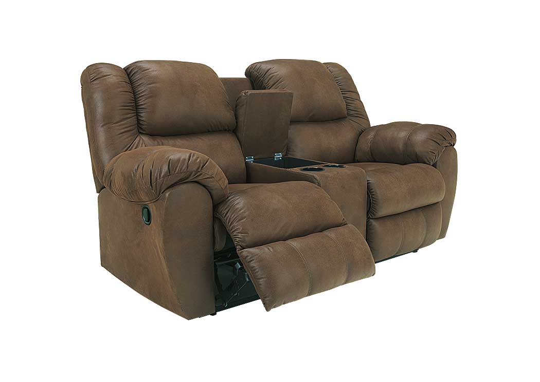 Quarterback Canyon Double Reclining Loveseat w/ Console,Ashley