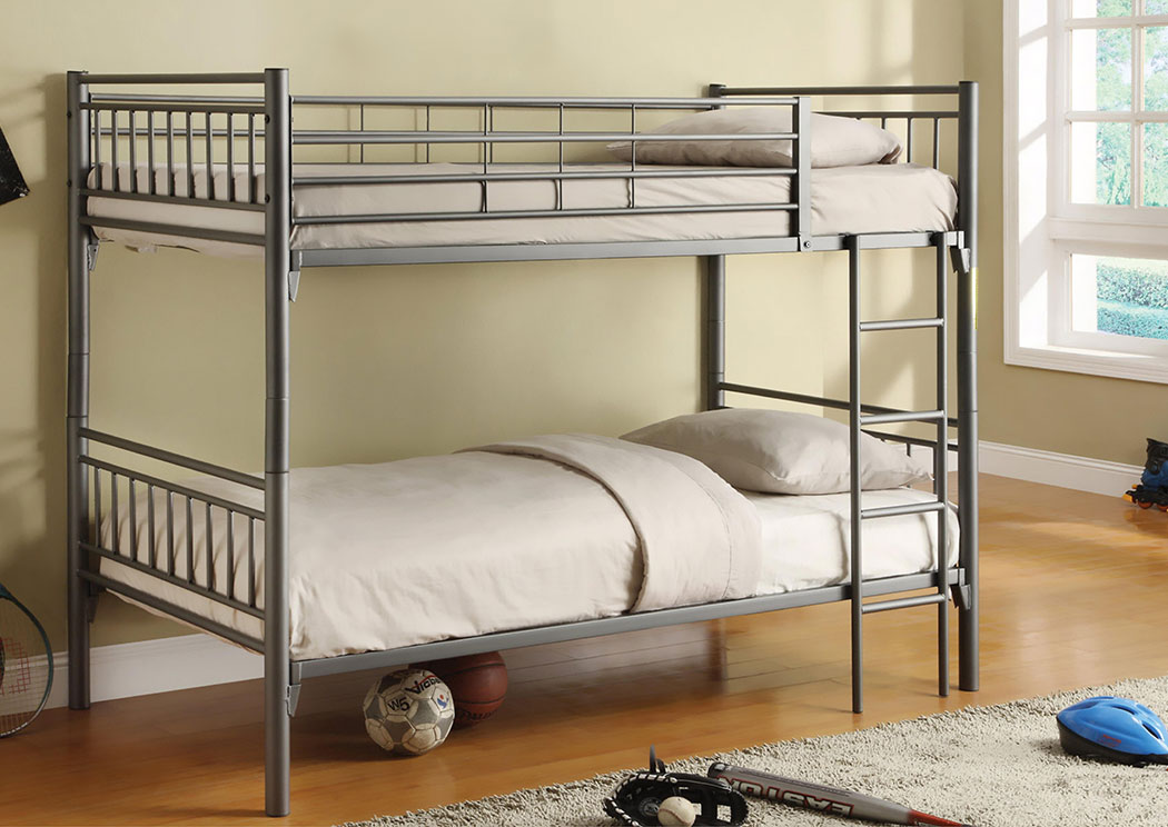 Gray Twin/Twin Bunk Bed,Global Trading