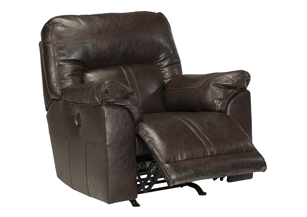 Barrettsville DuraBlend® Chocolate Power Rocker Recliner,Ashley