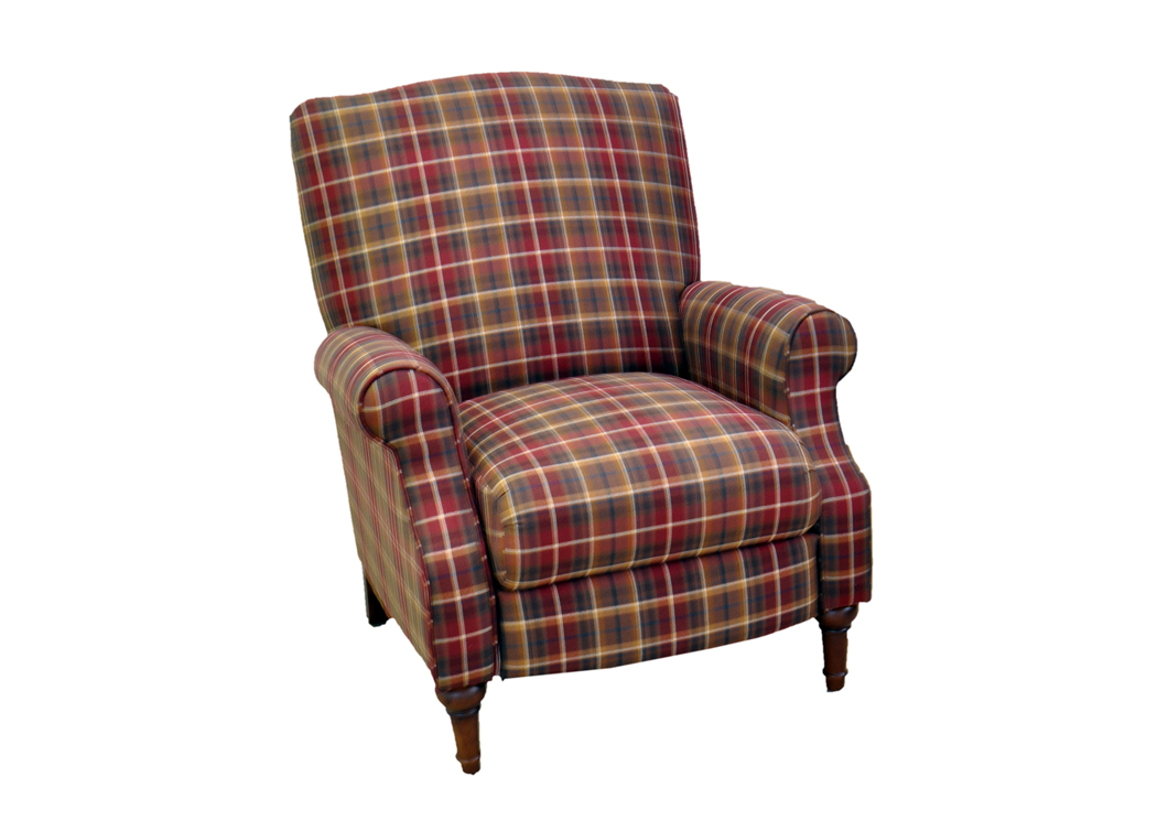 Push Back Plaid Recliner,Franklin