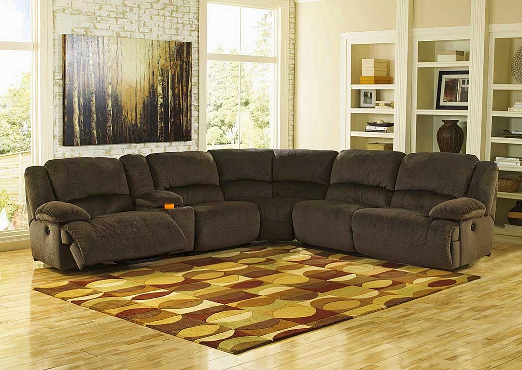 Toletta Chocolate Reclining Sectional,Ashley