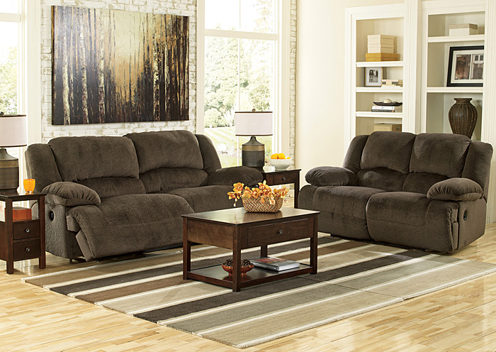 Toletta Chocolate Reclining Sofa & Loveseat,Ashley