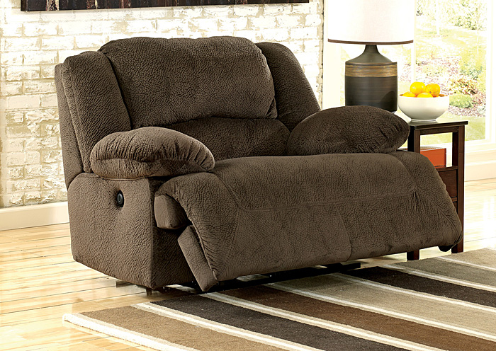 Toletta Chocolate Zero Wall Wide Seat Recliner,Ashley