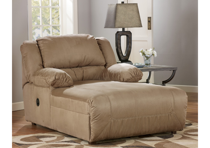 Hogan Mocha Pressback Chaise,Ashley