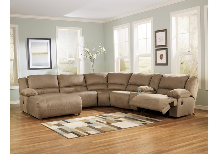 Hogan Mocha Left Facing Chaise Sectional,Ashley