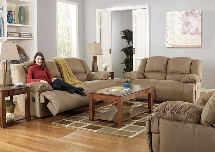 Hogan Mocha Reclining Sofa & Loveseat,Ashley