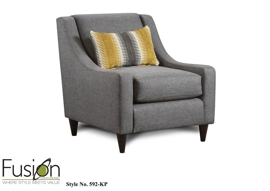 Maxwell Gray Accent Chair,Fusion