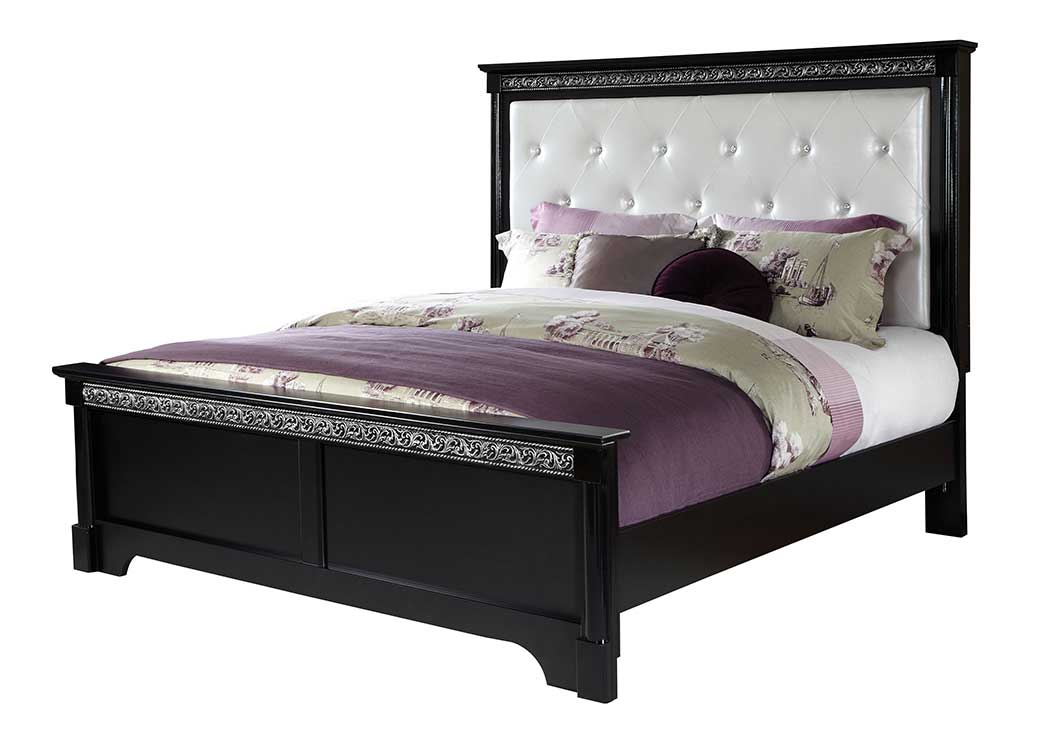 Venetian Black Queen Panel Bed,Standard