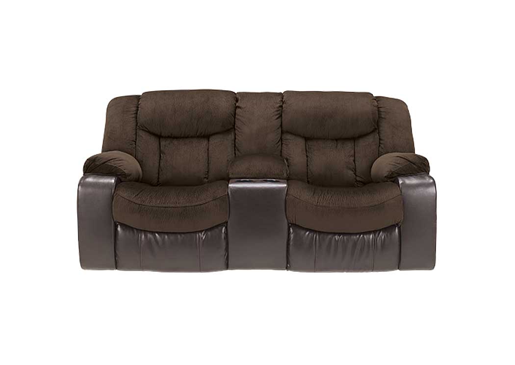 Tafton Java Double Reclining Loveseat w/ Console,Ashley