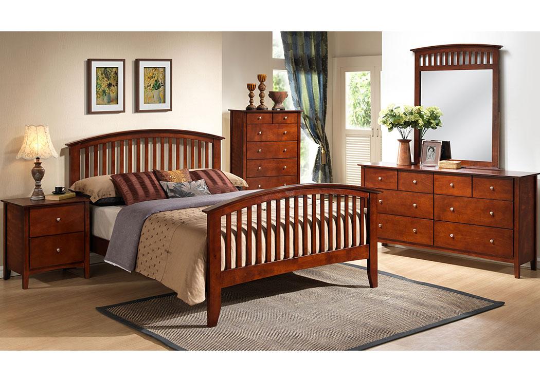 Brown Queen Bed, Dresser & Mirror,Lifestyle