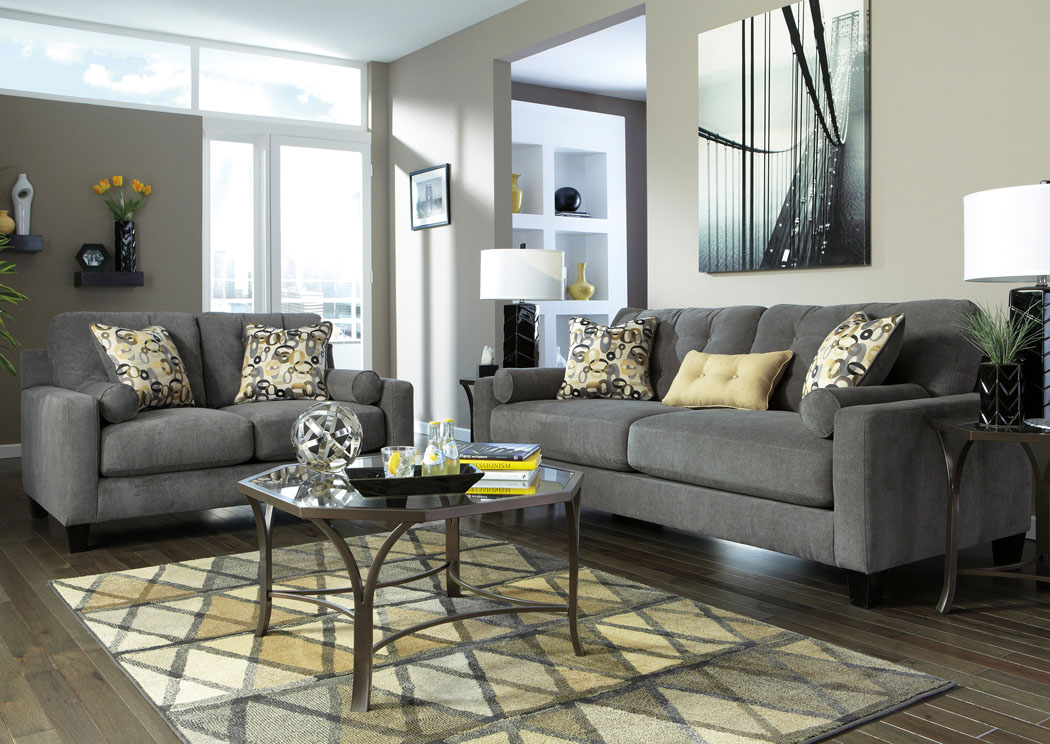 Mallbern Charcoal Sofa & Loveseat,Ashley