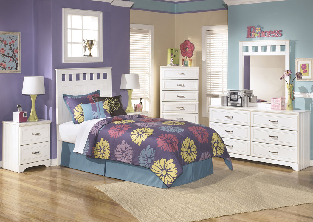 Lulu Twin Panel Headboard, Dresser, Mirror, Chest & Night Stand,Ashley