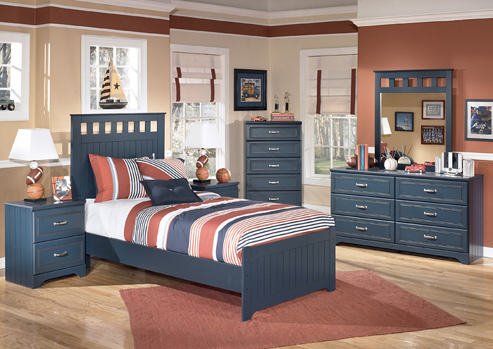 Leo Twin Panel Bed, Dresser & Mirror,Ashley