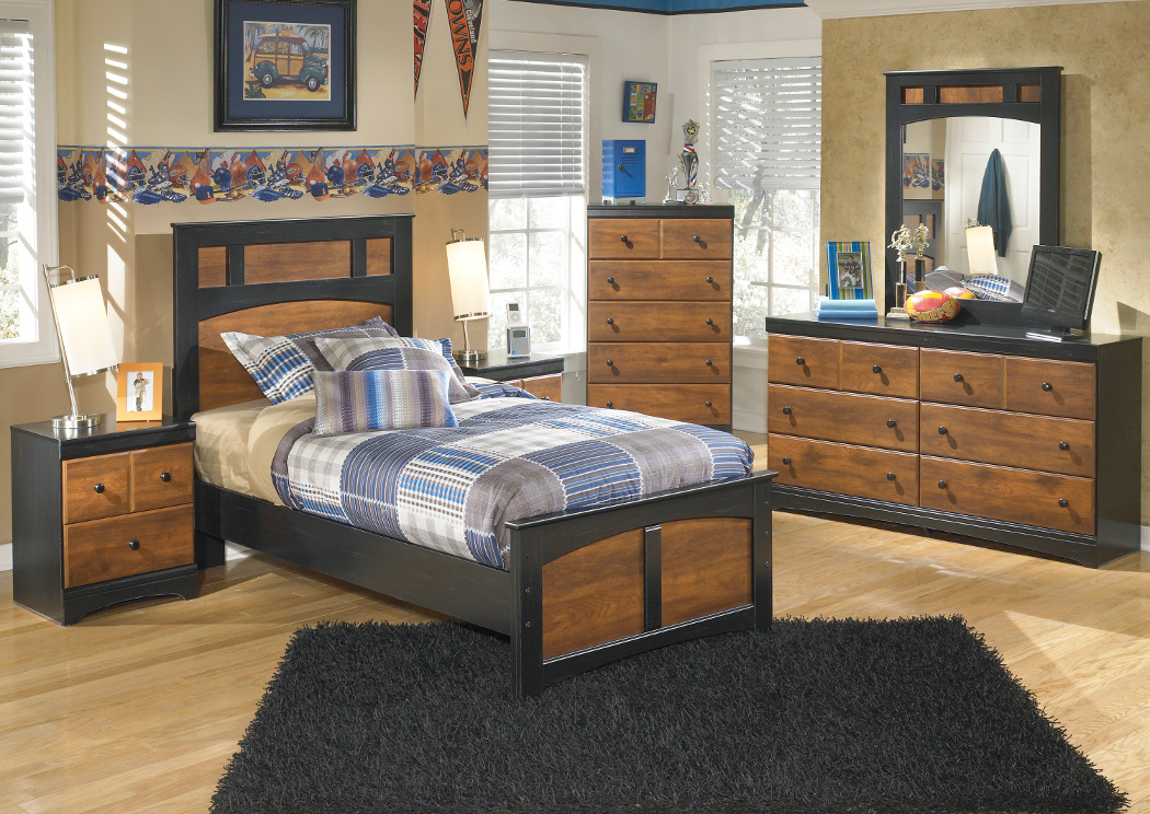 Aimwell Twin Panel Bed, Dresser & Mirror,Ashley