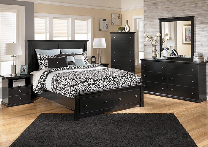 Maribel Queen Storage Platform Bed, Dresser & Mirror,Ashley