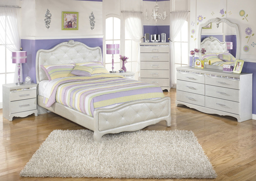 Zarollina Full Upholstered Bed, Dresser & Mirror,Ashley