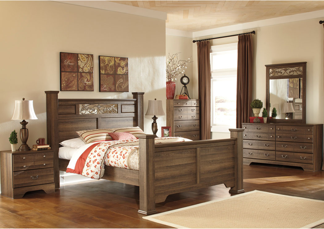 Allymore King Poster Bed, Dresser & Mirror,Ashley