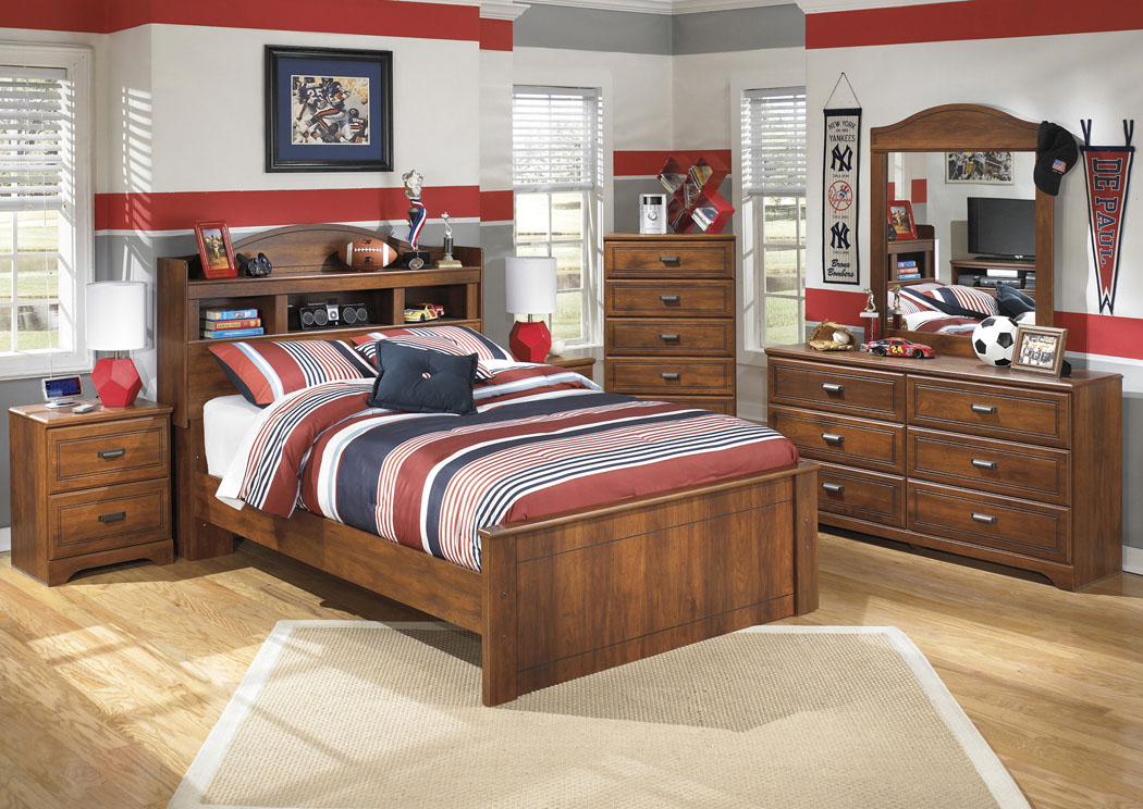 Barchan Full Bookcase Bed, Dresser & Mirror,Ashley