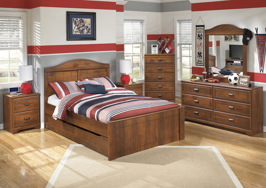 Barchan Full Panel Bed w/ Trundle, Dresser & Mirror,Ashley