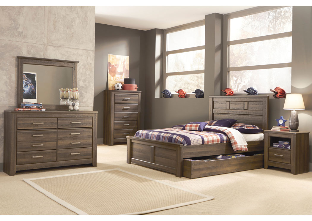 Juararo Full Panel Storage Bed, Youth Dresser & Mirror,Ashley