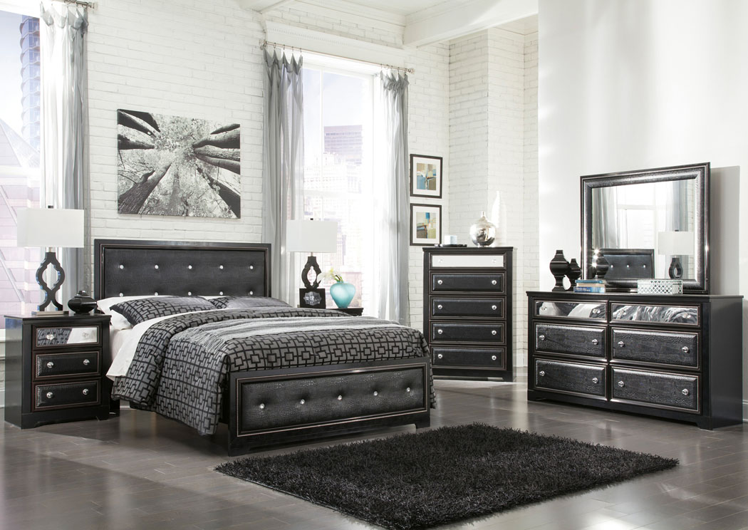 Alamadyre Queen Upholstered Panel Bed, Dresser & Mirror,Ashley