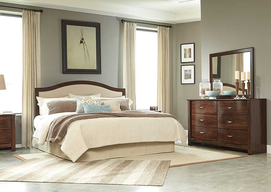 Corraya Medium Brown King Upholstered Panel Headboard,Ashley