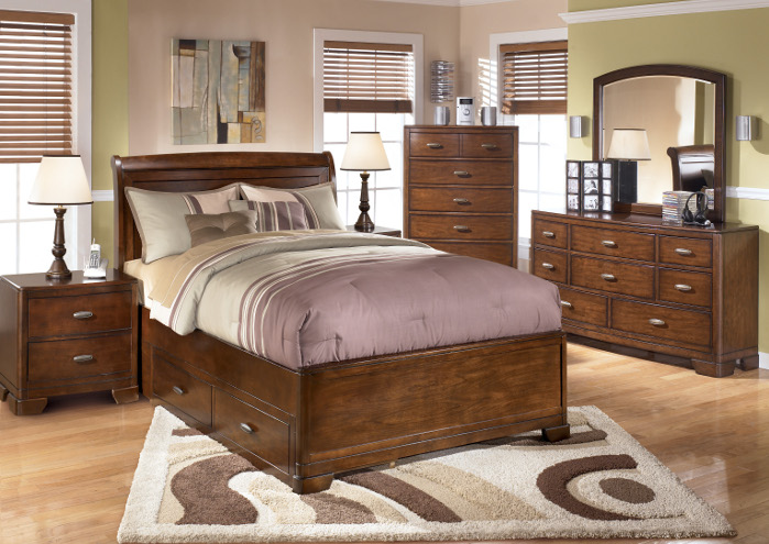 Alea Full Storage Bed, Dresser & Mirror,Ashley