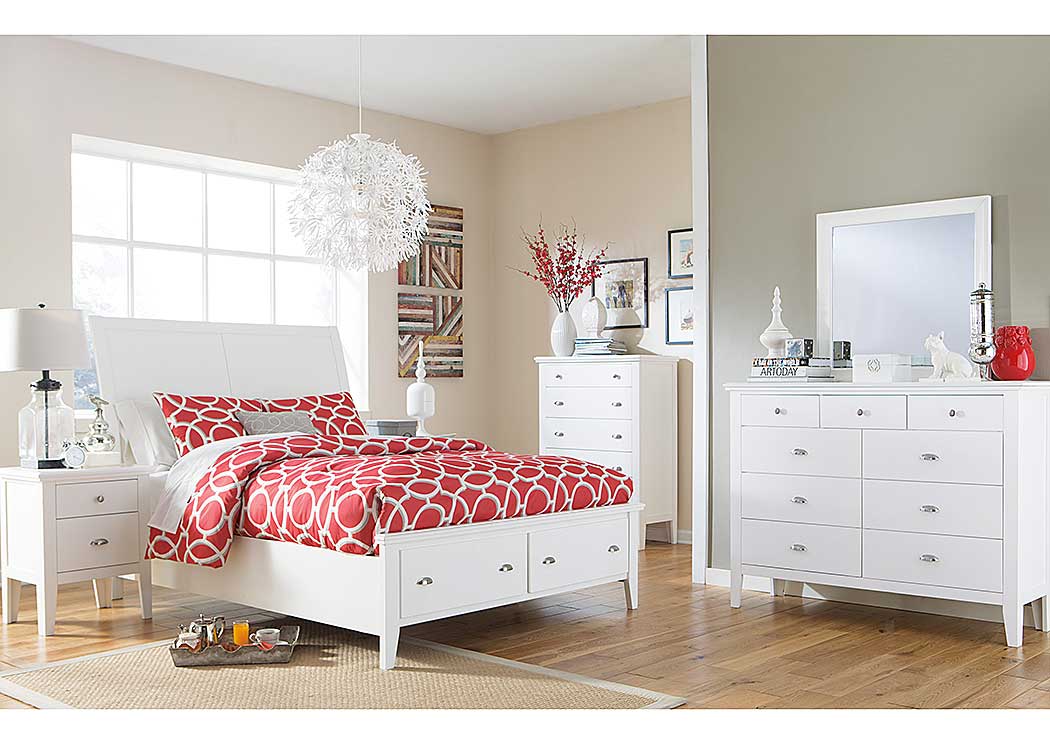 Langlor Queen Storage Bed, Dresser & Mirror,Ashley