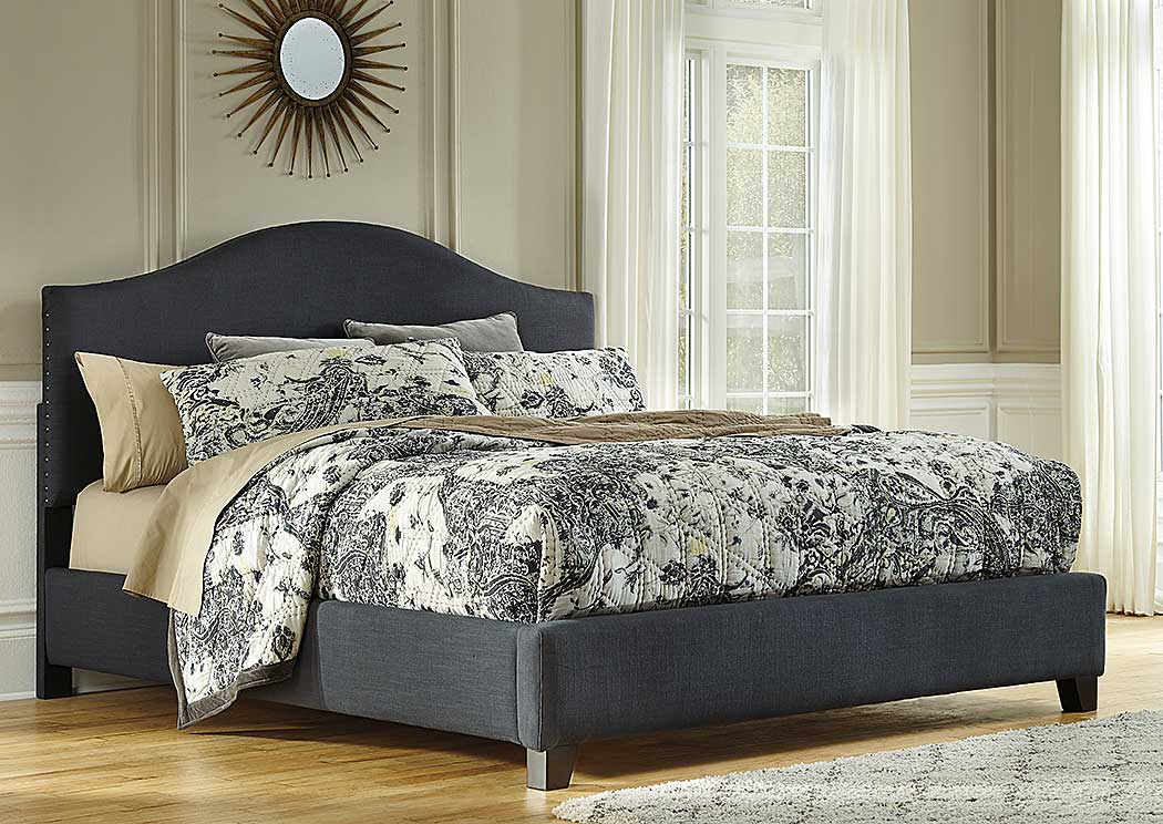 Kasidon Dark Gray Queen Upholstered Bed,Ashley