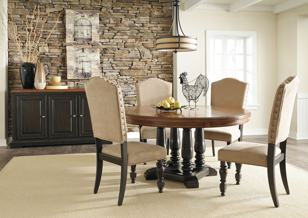 Shardinelle Round Dining Table w/ 4 Side Chairs,Ashley
