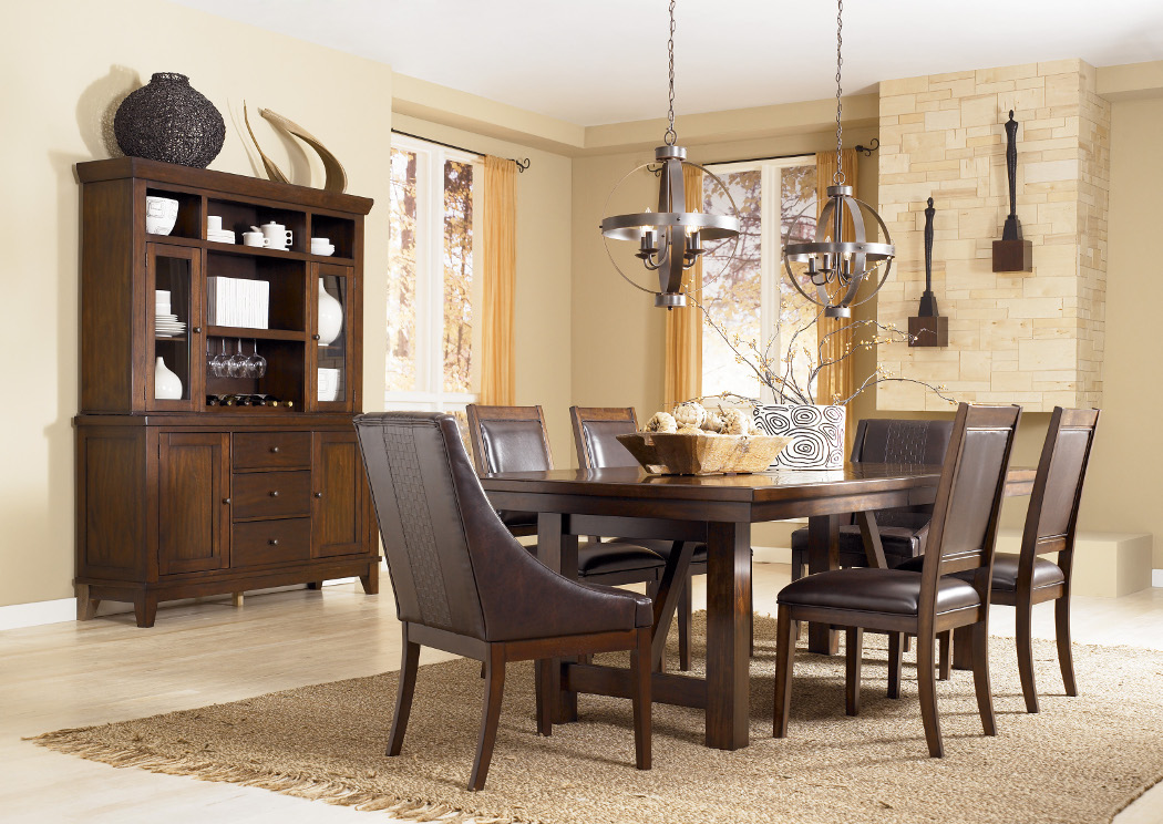 Holloway Rectangular Extension Table w/ 4 Side Chairs & 2 Arm Chairs,Ashley