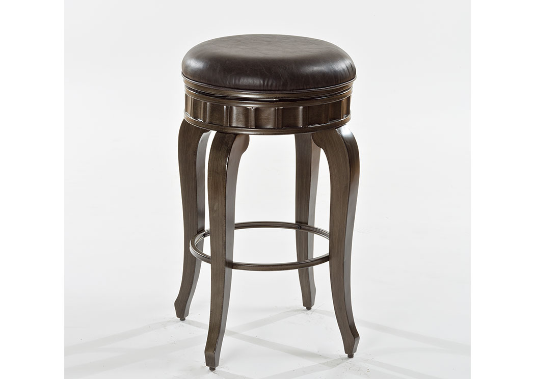 Swivel Top Antique Brushed Pewter Backless Bar Stool,Hillsdale