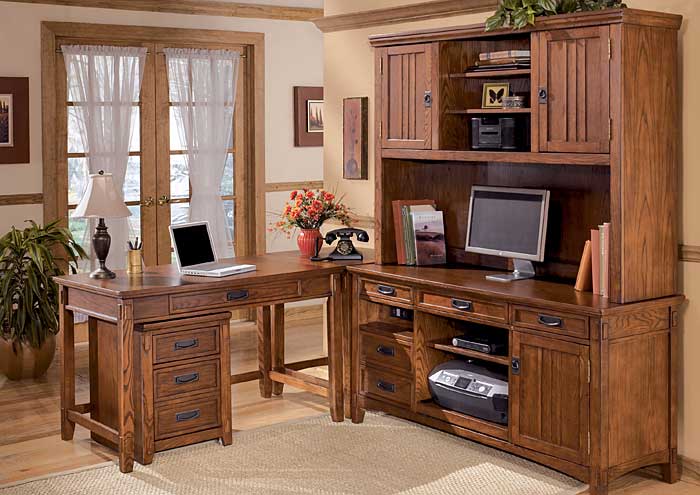 Cross Island 5-Piece L-Shape Desk Unit,Ashley