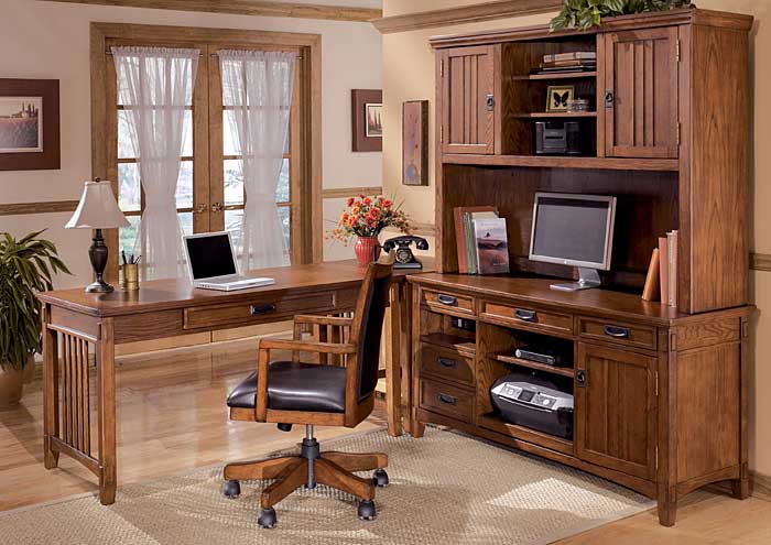 Cross Island 4-Piece L-Shape Desk,Ashley