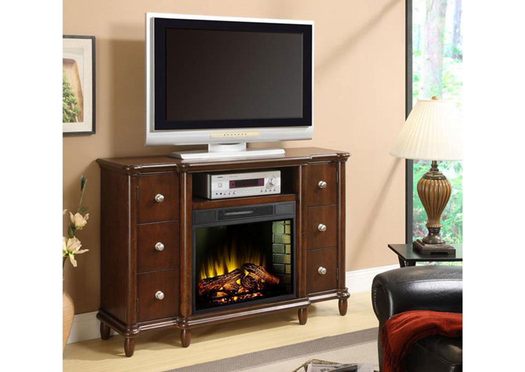 Hamilton Brown TV-Stand Fireplace - Veneer,Elements