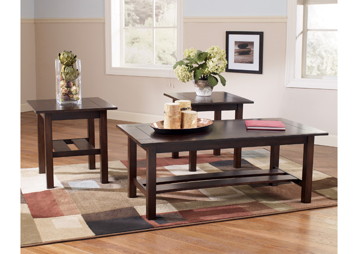 Lewis Occasional Table Set (Cocktail & 2 Ends),Ashley