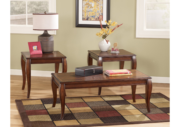 Mattie Occasional Table Set (Cocktail & 2 Ends),Ashley